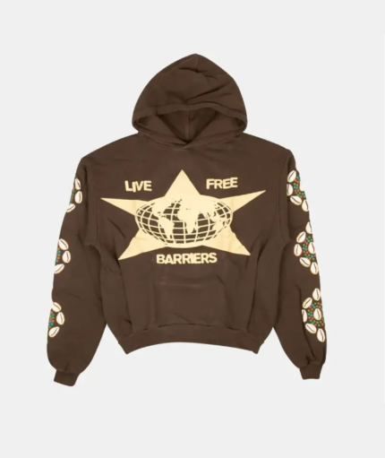 Barriers Live Free Hoodie Brown